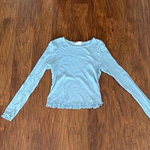 Altar'd State Light Blue Long Sleeve Crop Top